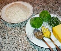 Бурый рис со шпинатом и зеленым луком